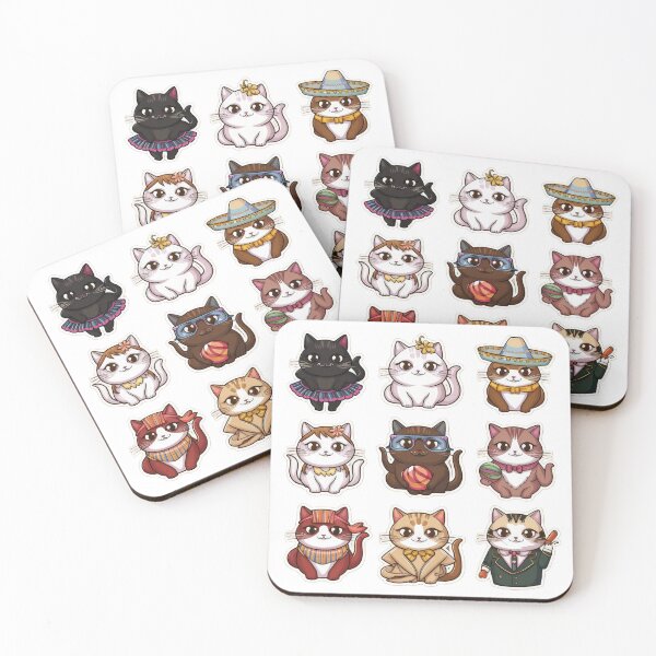 Item preview, cute funny cat pattern funny cat colorful  kittens with colorful accessories,aesthetic cat art,funny cat,Cat Lover,cute cat,cat pattern designed and sold by Expressions-Sel.