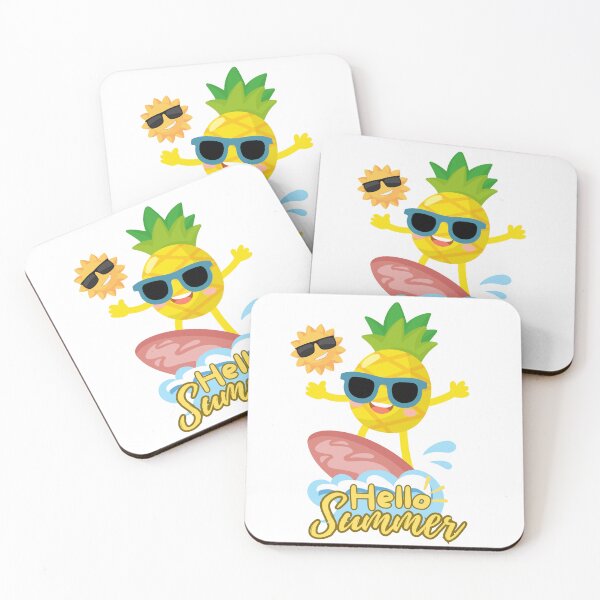 Item preview, Hello Summer: Surfing Pineapple & Cool Sun designed and sold by HeeShirt.