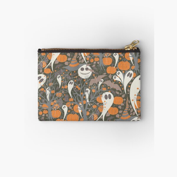 Item preview, Retro Halloween pattern with cute ghosts and pumpkins on olive background designed and sold by Sonja Birkelbach.