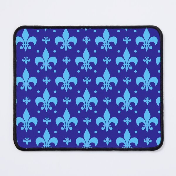 Item preview, Blue Background Cyan Fleur-de-lis Pattern Design designed and sold by PatternTitan.