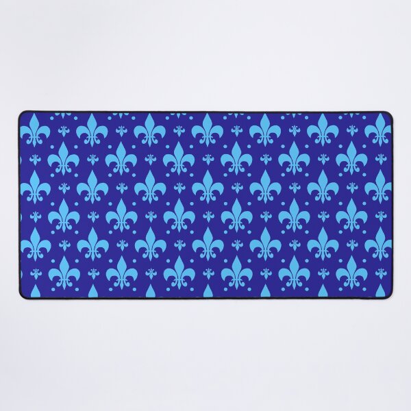 Item preview, Blue Background Cyan Fleur-de-lis Pattern Design designed and sold by PatternTitan.