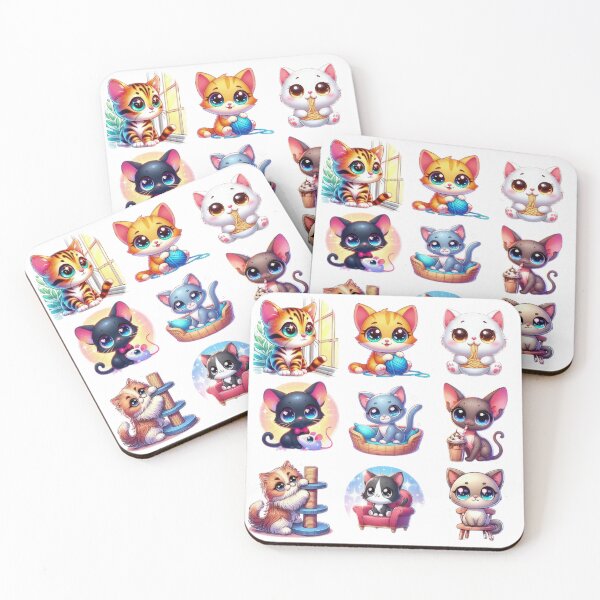 Item preview, cute funny cat pattern funny  colorful  kawaii kitten,aesthetic cat art,funny cat,Cat Lover,cute cat,cat pattern designed and sold by Expressions-Sel.