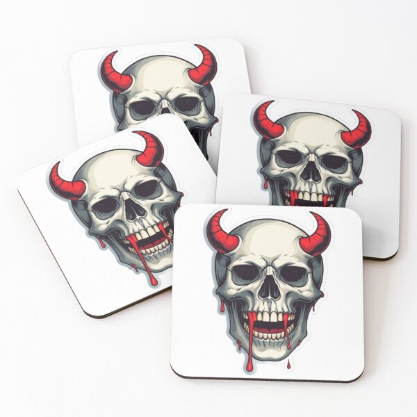 Item preview, Sinister Grinning Halloween Skull Sticker – Vibrant Colors  designed and sold by SkullSpookadi.