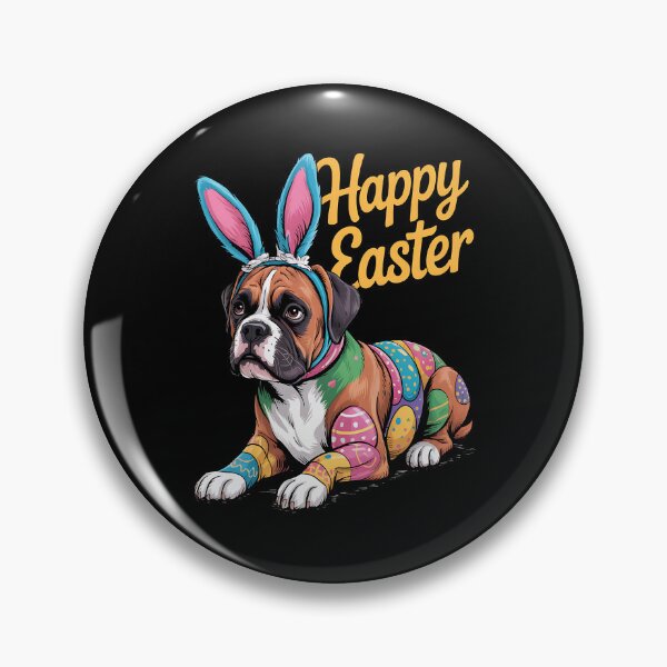 Item preview, Happy Easter Day Boxer Dog Bunnies Colorful Eggs Dog Lovers designed and sold by BakeryDozen.