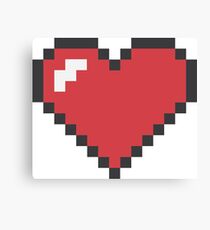 Minecraft Pixel Heart Design Canvas Print