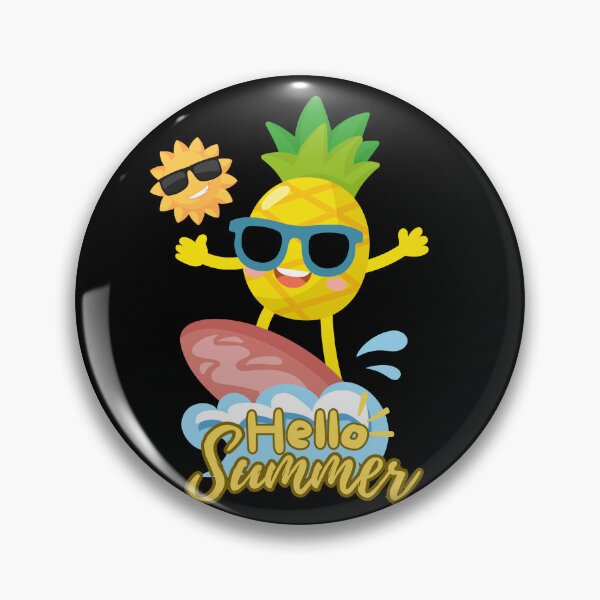 Artikelvorschau, Hallo Sommer: Surfende Ananas & kühle Sonne (Schwarz) entworfen und verkauft von HeeShirt.