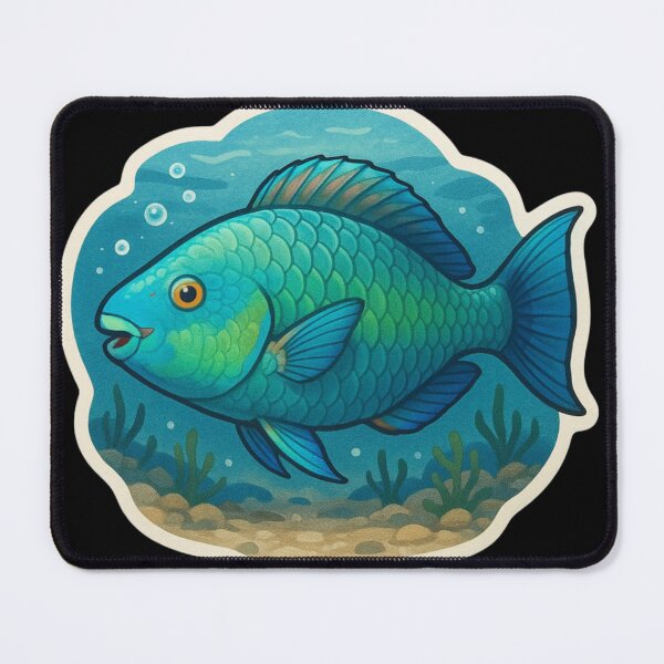 Item preview, Colorful Parrotfish Among Ocean Reefs designed and sold by DamioPolArt.