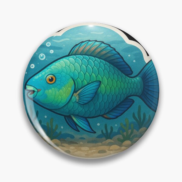 Item preview, Colorful Parrotfish Among Ocean Reefs designed and sold by DamioPolArt.