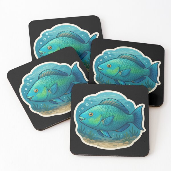 Item preview, Colorful Parrotfish Among Ocean Reefs designed and sold by DamioPolArt.