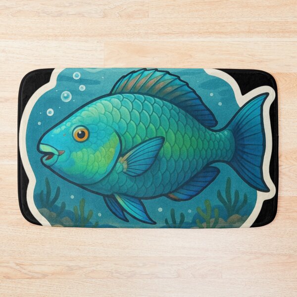 Item preview, Colorful Parrotfish Among Ocean Reefs designed and sold by DamioPolArt.