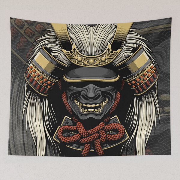Item preview, Fierce Samurai Oni Mask – Warrior Spirit Design designed and sold by Snapnfit.