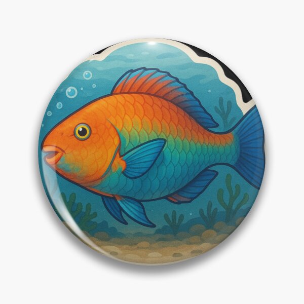 Item preview, Green and Blue Parrotfish in Reef designed and sold by DamioPolArt.