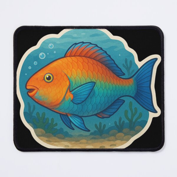 Item preview, Green and Blue Parrotfish in Reef designed and sold by DamioPolArt.