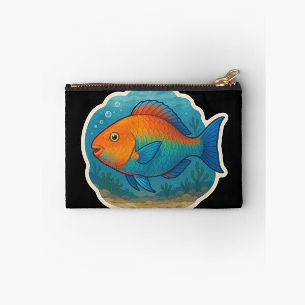 Item preview, Green and Blue Parrotfish in Reef designed and sold by DamioPolArt.