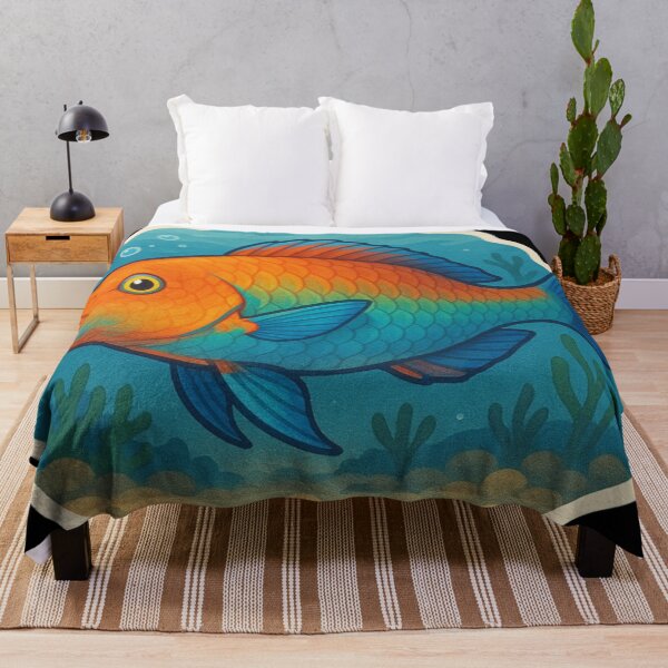 Item preview, Green and Blue Parrotfish in Reef designed and sold by DamioPolArt.