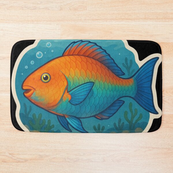 Item preview, Green and Blue Parrotfish in Reef designed and sold by DamioPolArt.