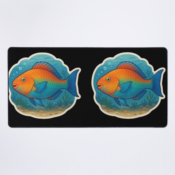 Item preview, Green and Blue Parrotfish in Reef designed and sold by DamioPolArt.