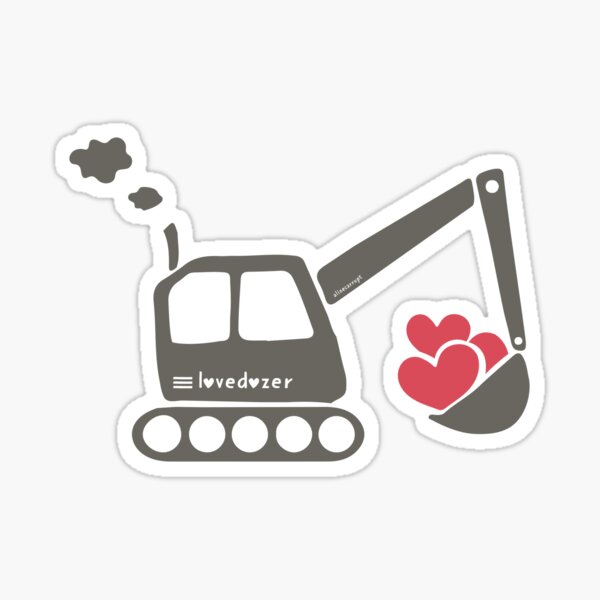 The Lovedozer, a bulldozer that brings love Sticker