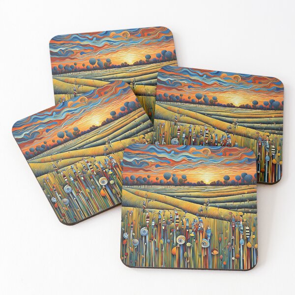Item preview, Grassy meadows at sunset 1 designed and sold by George Hutton Hunter.