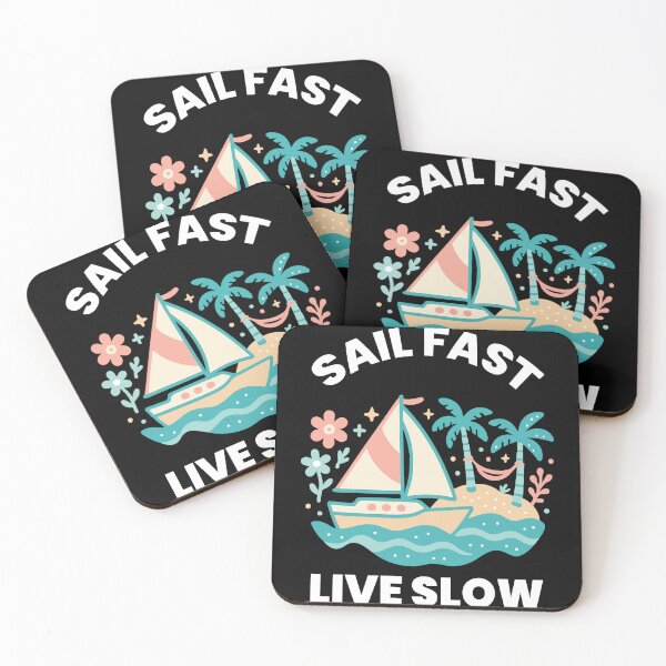 Item preview, Sail Fast Live Slow Captain Boat Nautical Sailing designed and sold by LuminOrb.