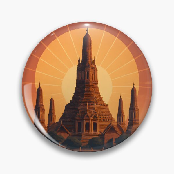 Item preview, Art Deco Bangkok Sunset – Wat Arun & Chao Phraya, Thailand designed and sold by Cosmopolis.