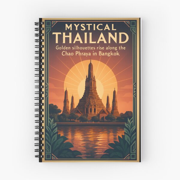 Item preview, Art Deco Bangkok Sunset – Wat Arun & Chao Phraya, Thailand designed and sold by Cosmopolis.