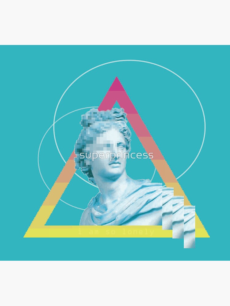 Thumbnail 3 of 3, Sticker, Vaporwave Illuminati Bust designed and sold by superprincess.