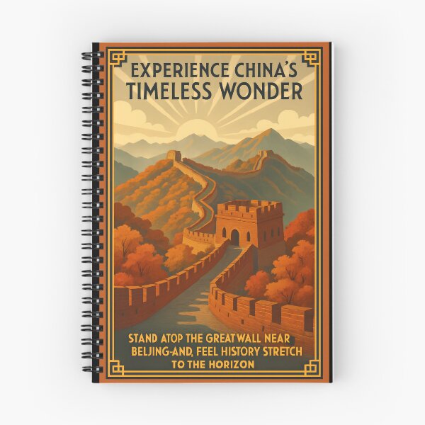 Item preview, Great Wall of China at Mutianyu – Art Deco Golden Hour Landscape designed and sold by Cosmopolis.
