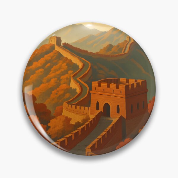 Item preview, Great Wall of China at Mutianyu – Art Deco Golden Hour Landscape designed and sold by Cosmopolis.