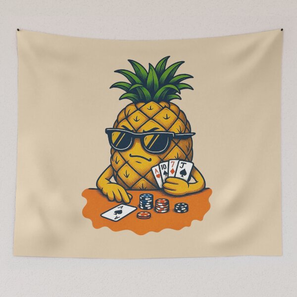 Item preview, Poker Face Pineapple - Cool Fruit Card Game Design designed and sold by Myra365Art.
