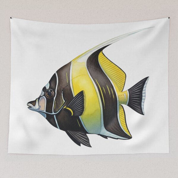 Item preview, Moorish idol fish designed and sold by 4rtistcDrift.