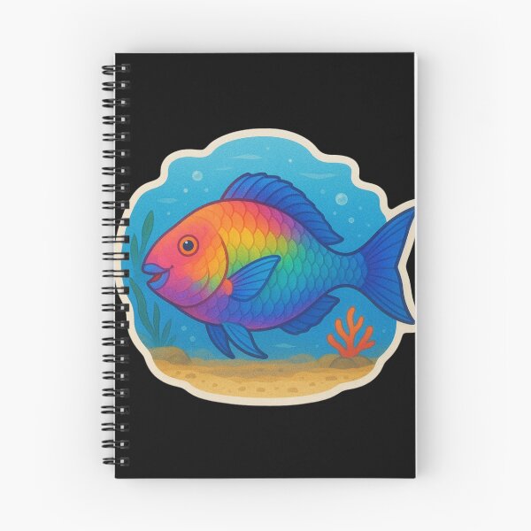 Item preview, Vibrant Rainbow Parrotfish over Coral designed and sold by DamioPolArt.