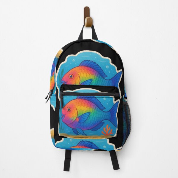 Item preview, Vibrant Rainbow Parrotfish over Coral designed and sold by DamioPolArt.
