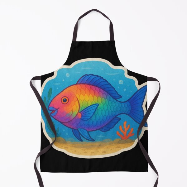 Item preview, Vibrant Rainbow Parrotfish over Coral designed and sold by DamioPolArt.