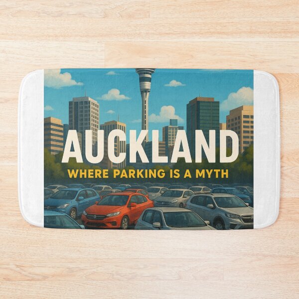 Item preview, Auckland Skyline Parking Chaos Satire designed and sold by Aryabek.