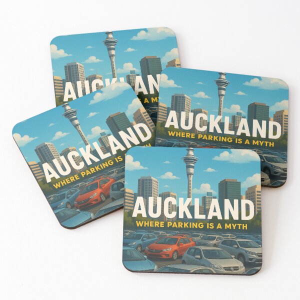 Item preview, Auckland Skyline Parking Chaos Satire designed and sold by Aryabek.