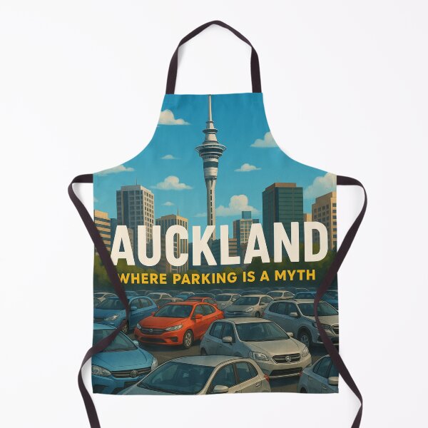 Item preview, Auckland Skyline Parking Chaos Satire designed and sold by Aryabek.