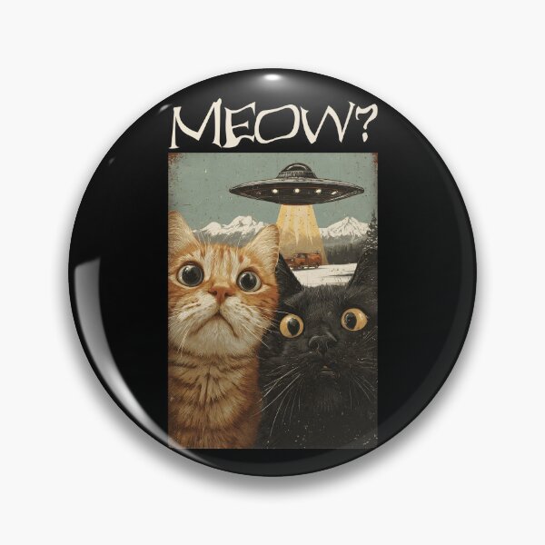 Item preview, Meow? Funny Cats & UFO Vintage Cat Lovers Alien Spaceship designed and sold by SecretDicer.