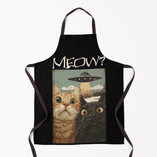 Item preview, Meow? Funny Cats & UFO Vintage Cat Lovers Alien Spaceship designed and sold by SecretDicer.