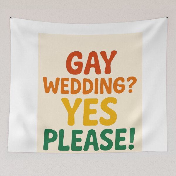Item preview, Gay Wedding Yes Please Rainbow Message designed and sold by Aryabek.
