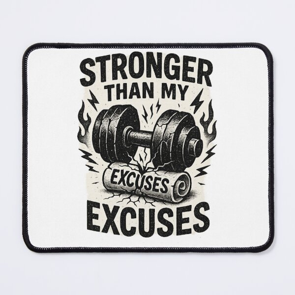 Item preview, Stronger Than My Excuses – No-Excuses Gym Motivation Design designed and sold by Aube11.