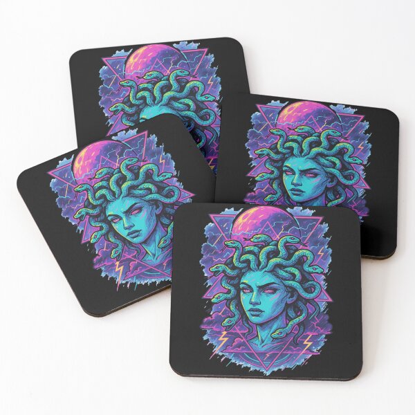Item preview, Medusa Gorgon Greek Mythology Retro Vaporwave designed and sold by TomFrontierArt.