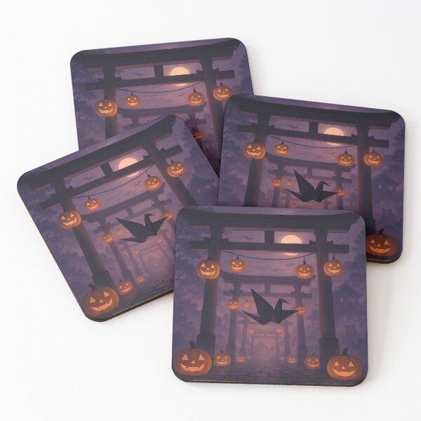 Item preview, Torii Lantern Path – Midnight Flight of the Crane designed and sold by TokyoBloomworks.