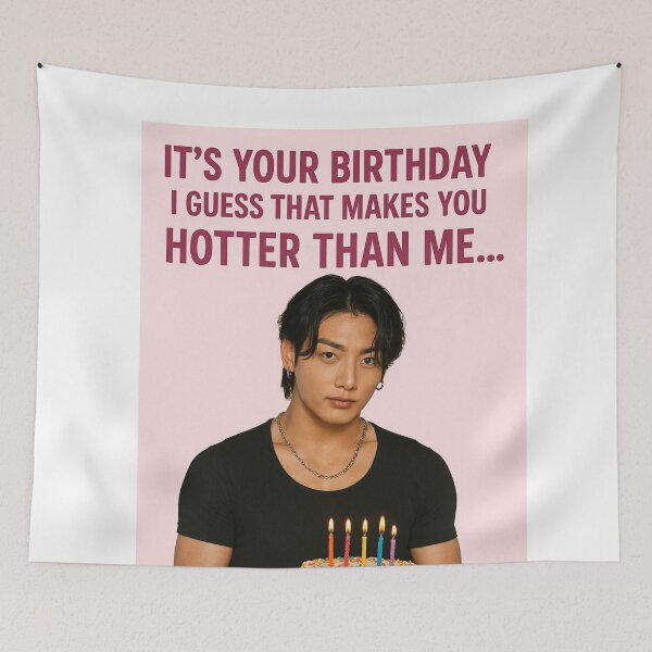 Item preview, Jungkook Hotter Than Me Funny Birthday Card designed and sold by Aryabek.