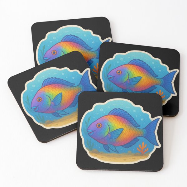 Item preview, Bright Parrotfish in Lush Coral Reef designed and sold by DamioPolArt.