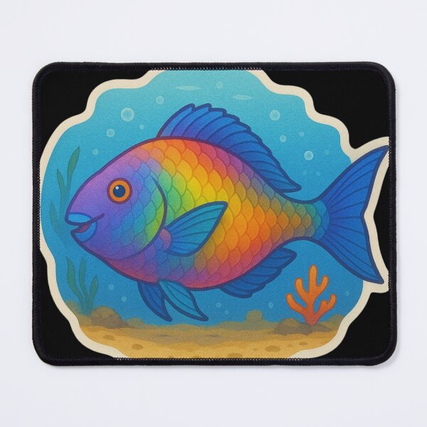 Item preview, Bright Parrotfish in Lush Coral Reef designed and sold by DamioPolArt.