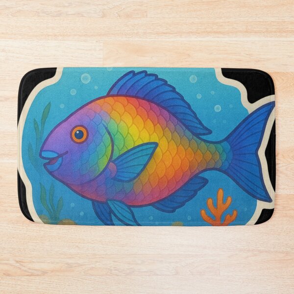 Item preview, Bright Parrotfish in Lush Coral Reef designed and sold by DamioPolArt.
