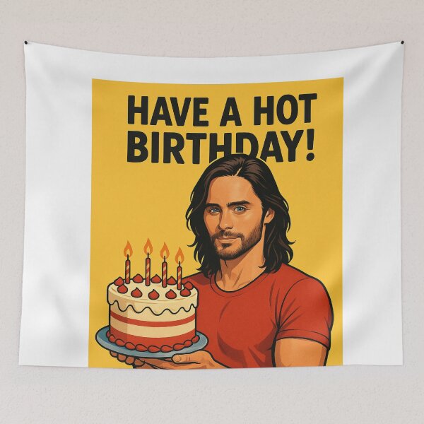Item preview, Jared Leto Have a Hot Birthday Funny Card designed and sold by Aryabek.
