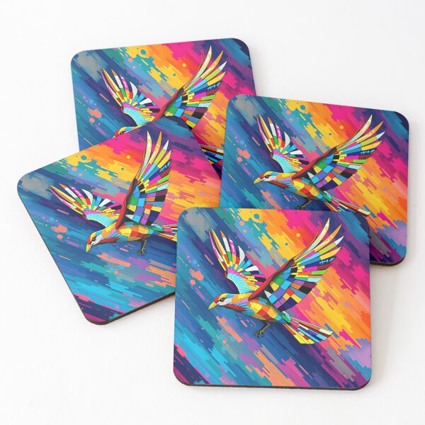 Item preview,  Colorful Geometric Bird - Abstract Rainbow Flying Art designed and sold by AbdS07.