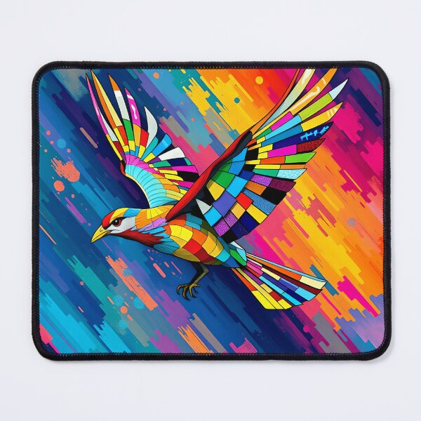 Item preview, Colorful Geometric Bird - Abstract Rainbow Flying Art designed and sold by AbdS07.